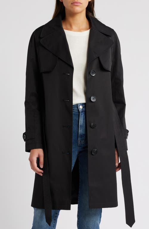 Via Spiga Water Repellent Cotton Blend Trench Coat In Black