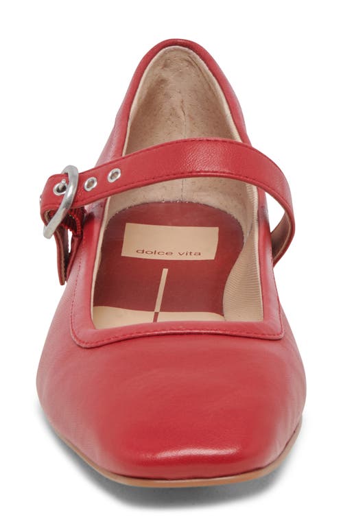 Shop Dolce Vita Rodni Mary Jane Flat In Red Leather