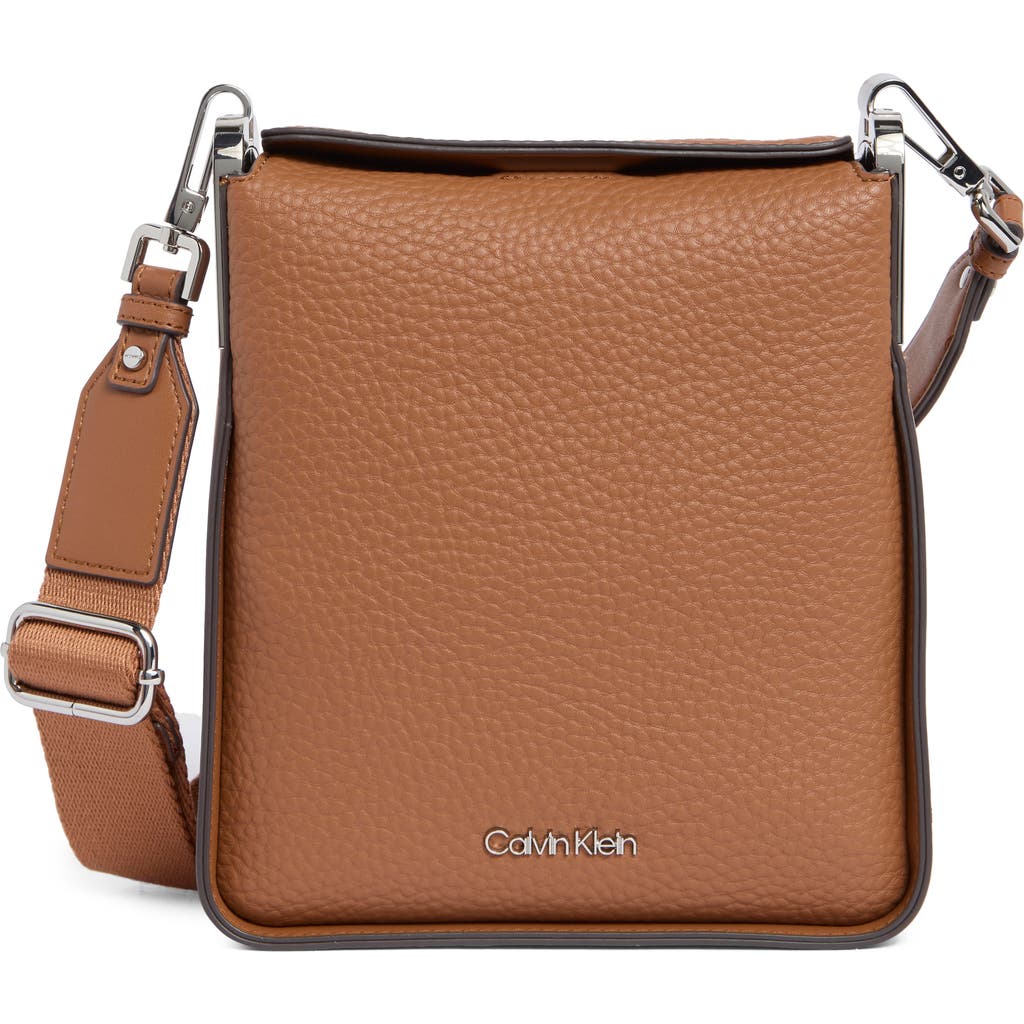 Calvin Klein Fay North/south Crossbody Bag In Caramel
