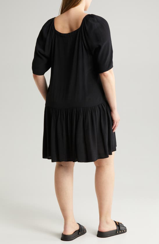 Shop Treasure & Bond Drop Waist Minidress In Black