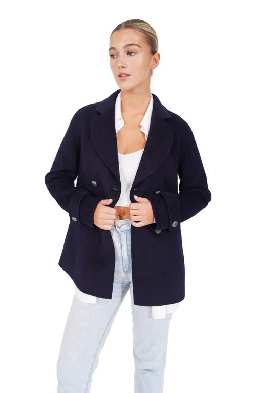 Shop Belle & Bloom Forget You Wool Blend Military Peacoat In Navy