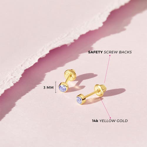 In Season Jewelry 14k Tiny Cubic Zirconia Birthstone Earrings In June