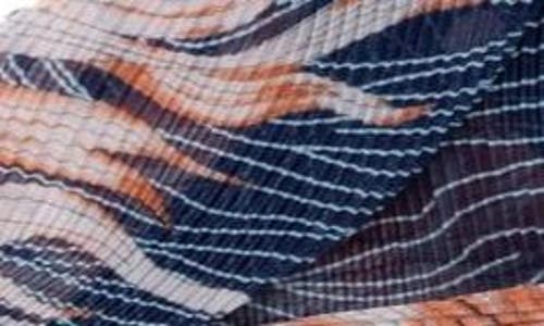 Saachi Koi Pond Pleated Marine Scarf In Blue Combo