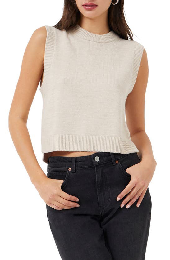 French Connection Millia Ribbed Sweater Vest In Light Oatmeal
