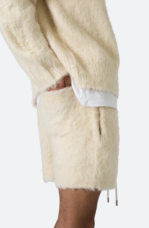 Mnml Fuzzy Sweat Shorts In Off White