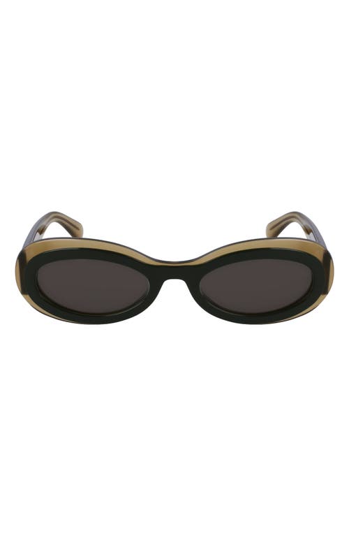 Ferragamo Classic Logo 54mm Oval Sunglasses In Green