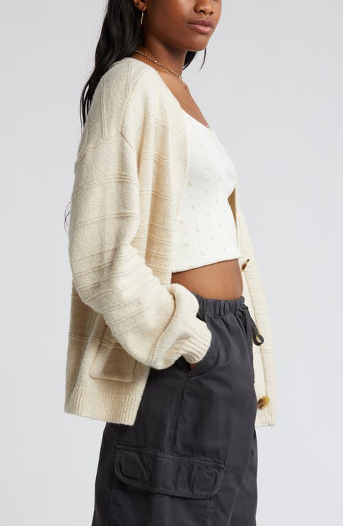 Shop Bp. Everyday V-neck Cotton Blend Cardigan In Beige Oatmeal Light Heather