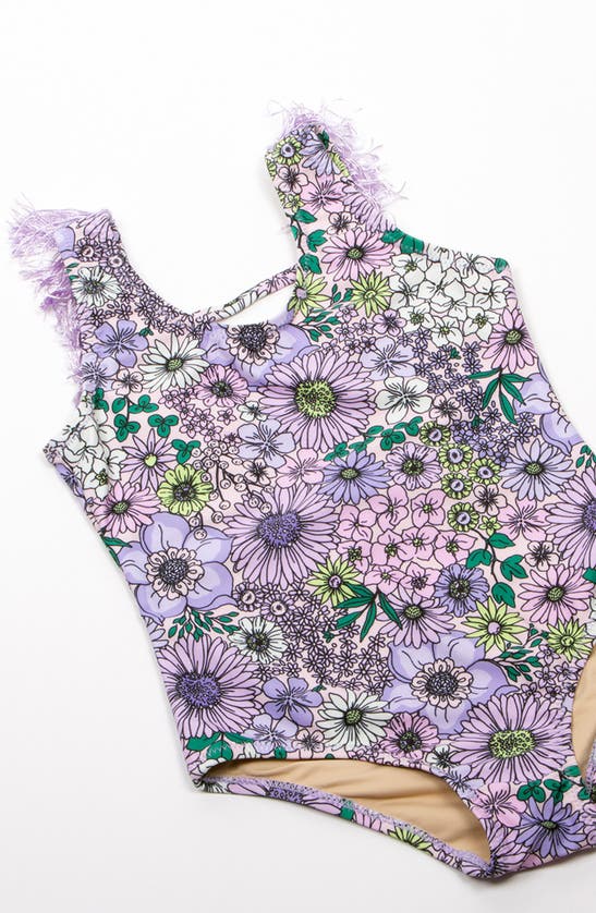 Shop Shade Critters Kids' Mod Floral One-piece Swimsuit In Purple