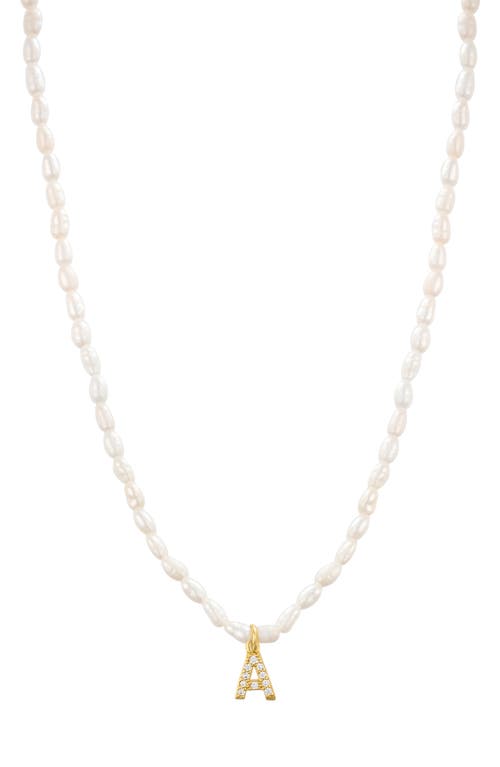 ST. MORAN ST. MORAN INITIAL FRESHWATER PEARL BEADED NECKLACE 