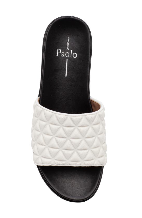 Linea Paolo Leah Slide Sandal In White Fabric