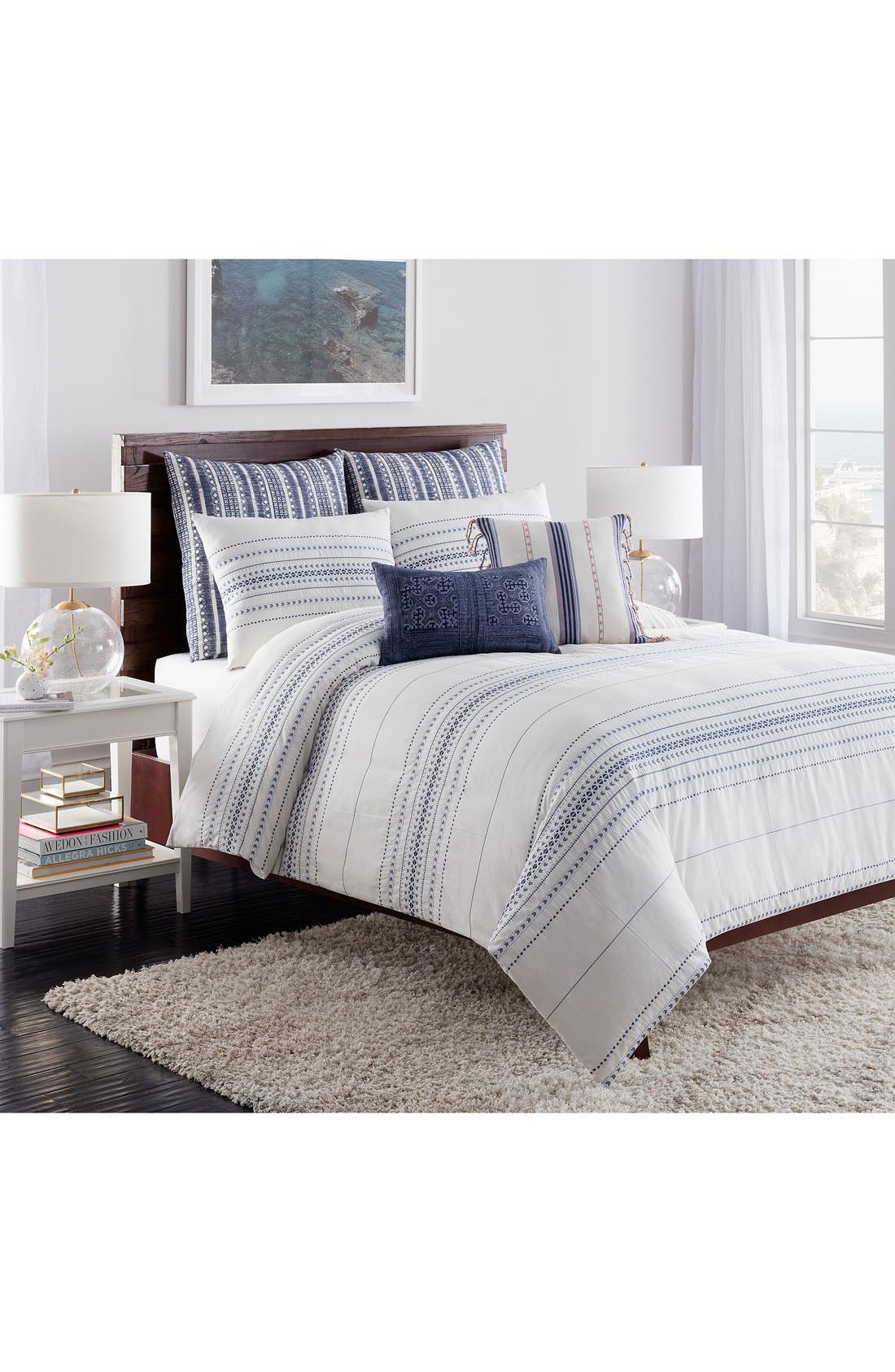 cupcakes and cashmere 'Indigo Stripe' Duvet Cover Nordstrom