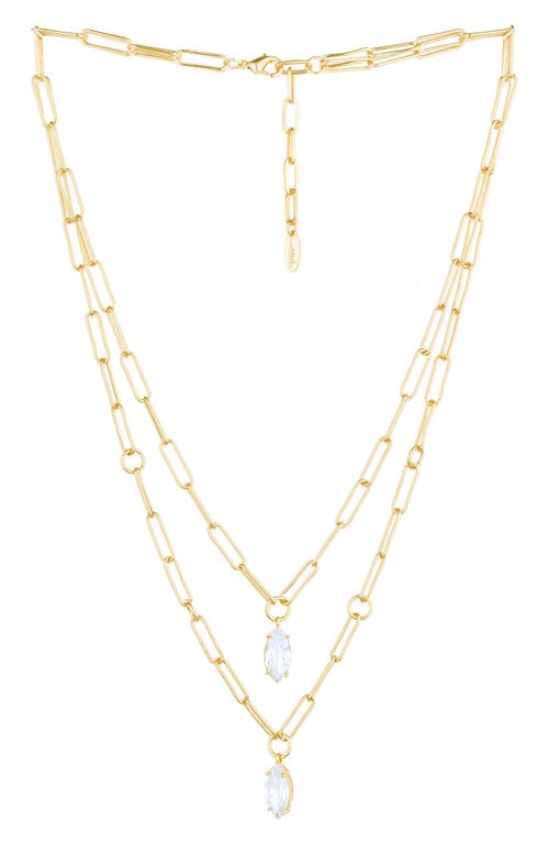 Ettika Layered Paperclip Link Pendant Necklace in Gold at Nordstrom