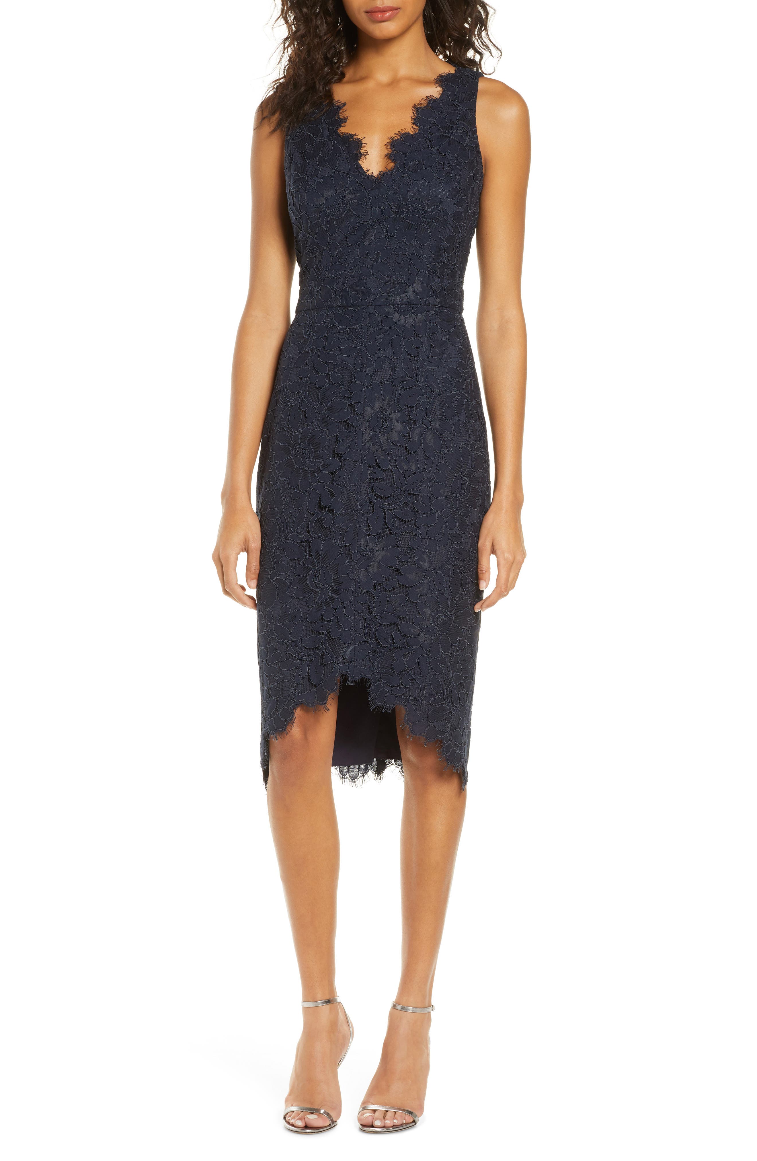 eliza j navy lace dress