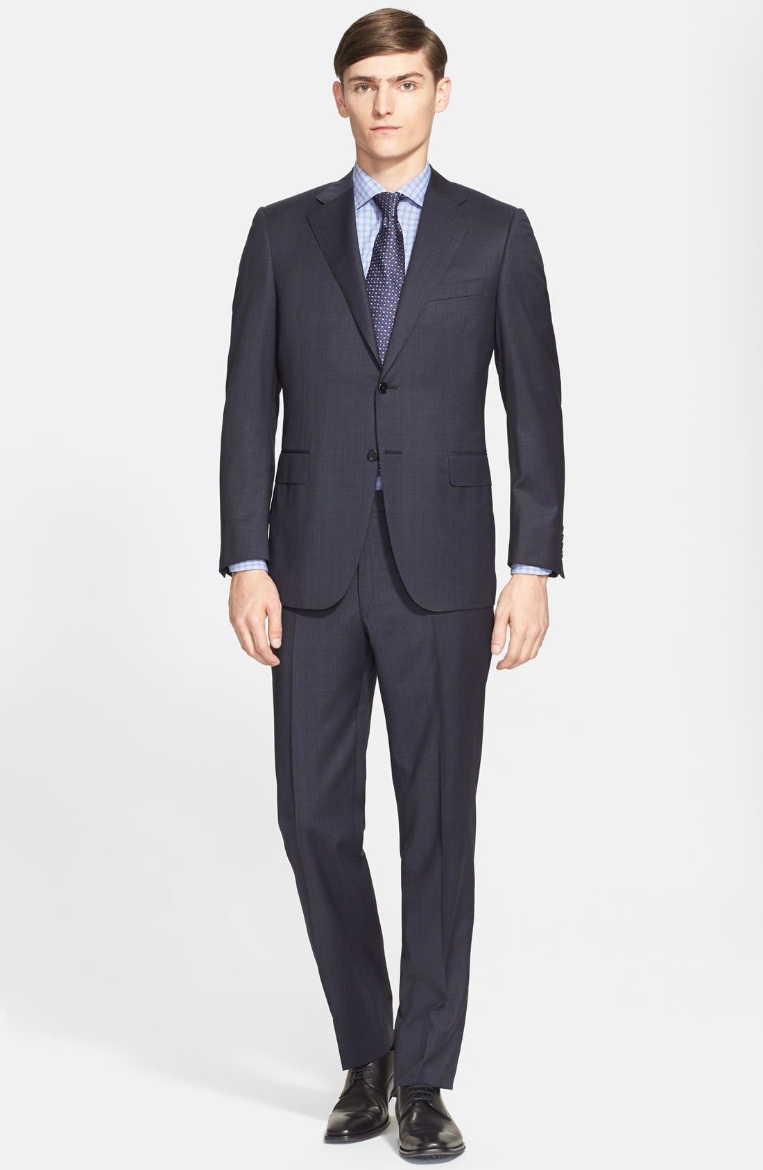 Canali Classic Fit Plaid Wool Suit Nordstrom