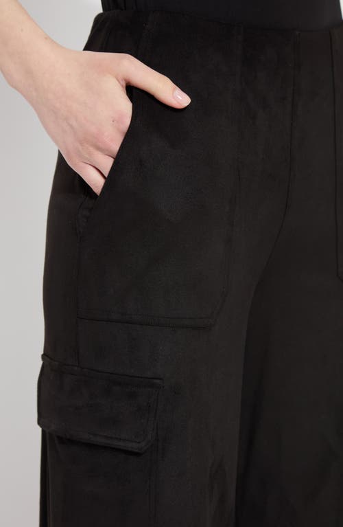 Shop Lyssé Anita Faux Suede Crop Cargo Pants In Black