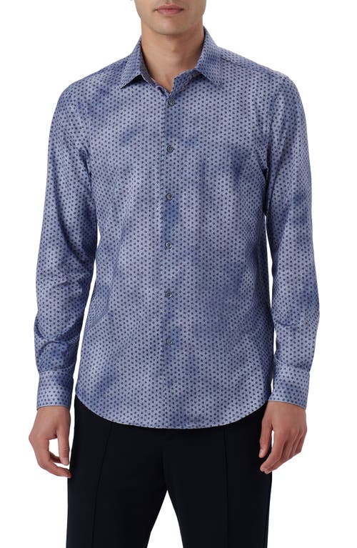 Bugatchi James OoohCotton Mini Paisley Button-Up Shirt Indigo at Nordstrom,