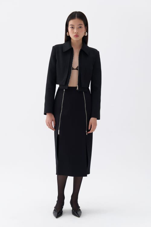 Shop Nocturne Pencil Skirt With Zipper Design In Black