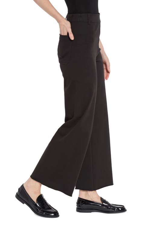 Shop Lyssé Erin High Waist Ankle Wide Leg Denim Jeans In Black