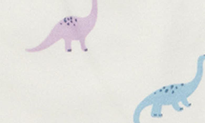 Mori Clever Zip Dino Print Fitted One-piece Footie Pajamas In Dino Print