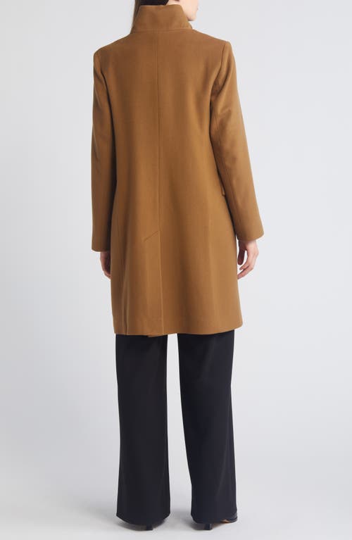 Shop Fleurette Dusty Longline Wool Coat In Vicuna