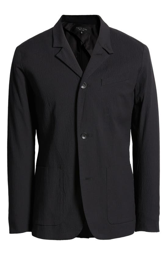 Shop Rag & Bone Linden Stretch Cotton Seersucker Blazer In Black