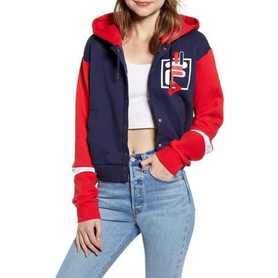 Fila Marietta Hooded Fleece Jacket, Blue