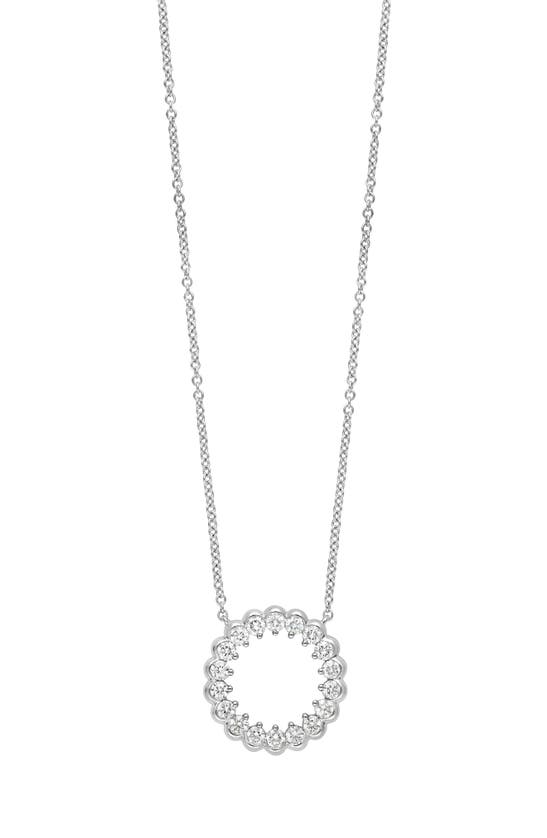 Shop Bony Levy Liora Diamond Circle Pendant Necklace In 18k White Gold