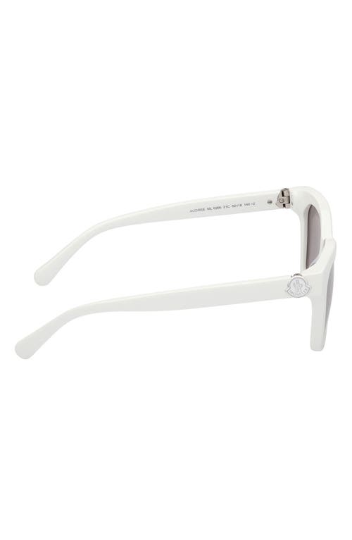 Shop Moncler Audree 50mm Square Sunglasses In White/smoke