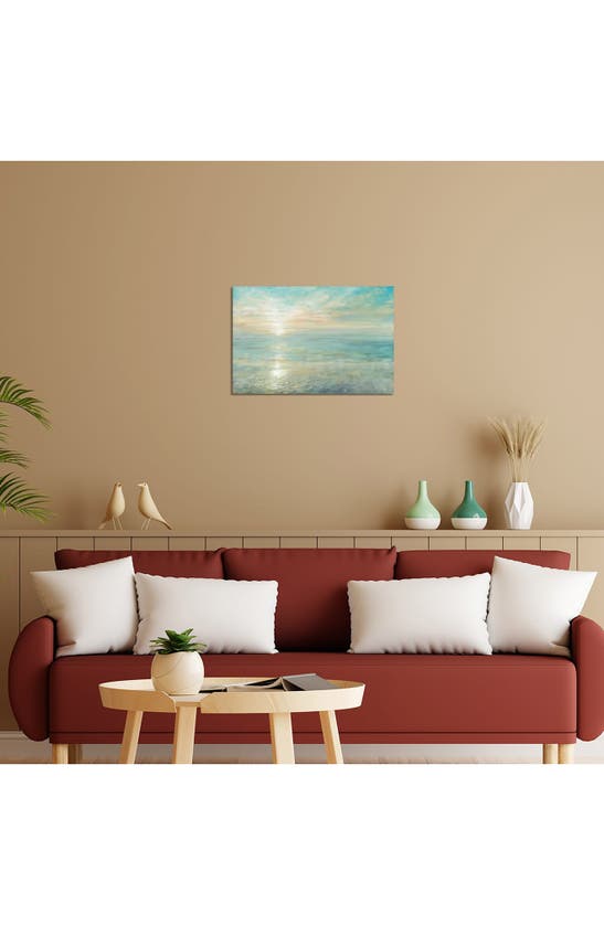 Icanvas Sunrise Canvas Artwork In Teal Sea