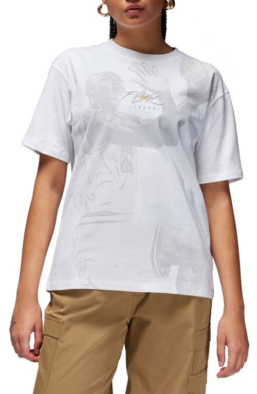 Jordan Essentials Core Embroidered Cotton Graphic T-Shirt White at Nordstrom,