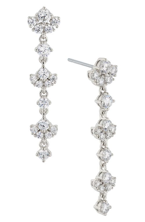 Nadri Cubic Zirconia Linear Drop Earrings in Rhodium at Nordstrom