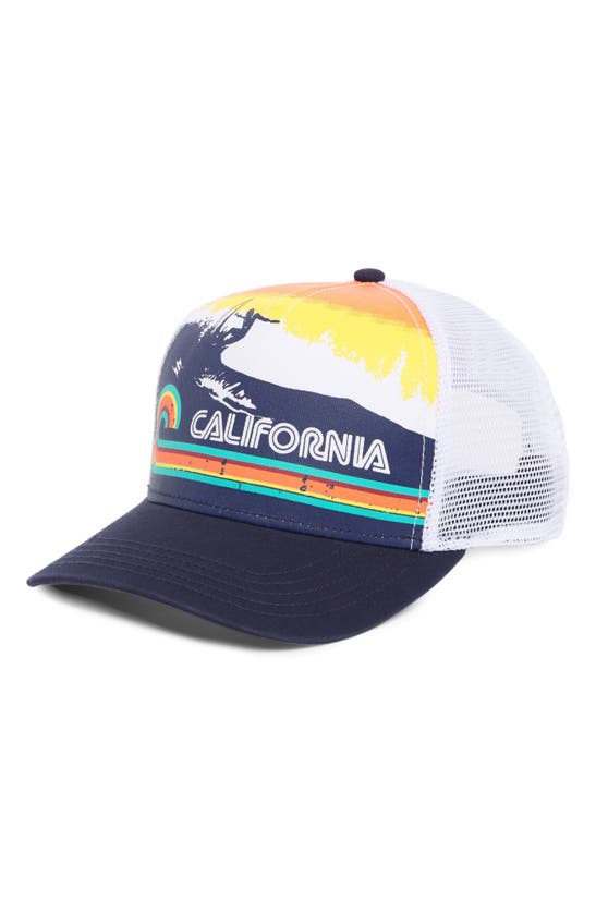 American Needle Sinclair Surf Cali Trucker Hat In Navy/ White