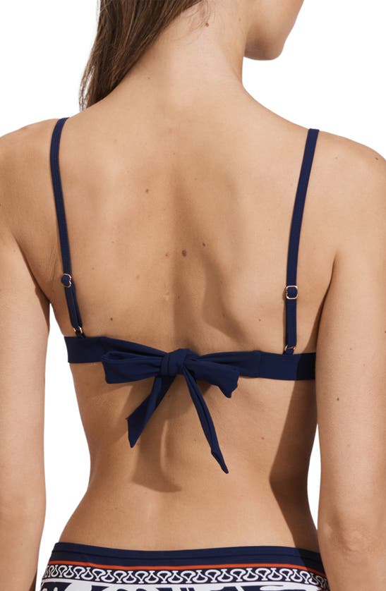 Shop Reiss Mia Triangle Bikini Top In Navy/ Red
