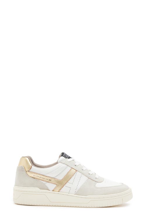 Shop Allsaints Vix Low Top Sneaker In White/gold