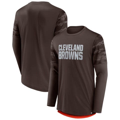 Men's Fanatics Branded Brown/White Cleveland Browns Long and Short Sleeve Two-Pack T-Shirt