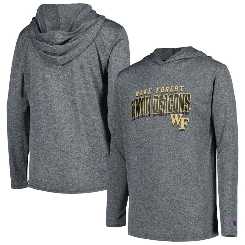 Champion Kids' Youth  Heather Charcoal Wake Forest Demon Deacons Impact Hoodie Long Sleeve T-shirt
