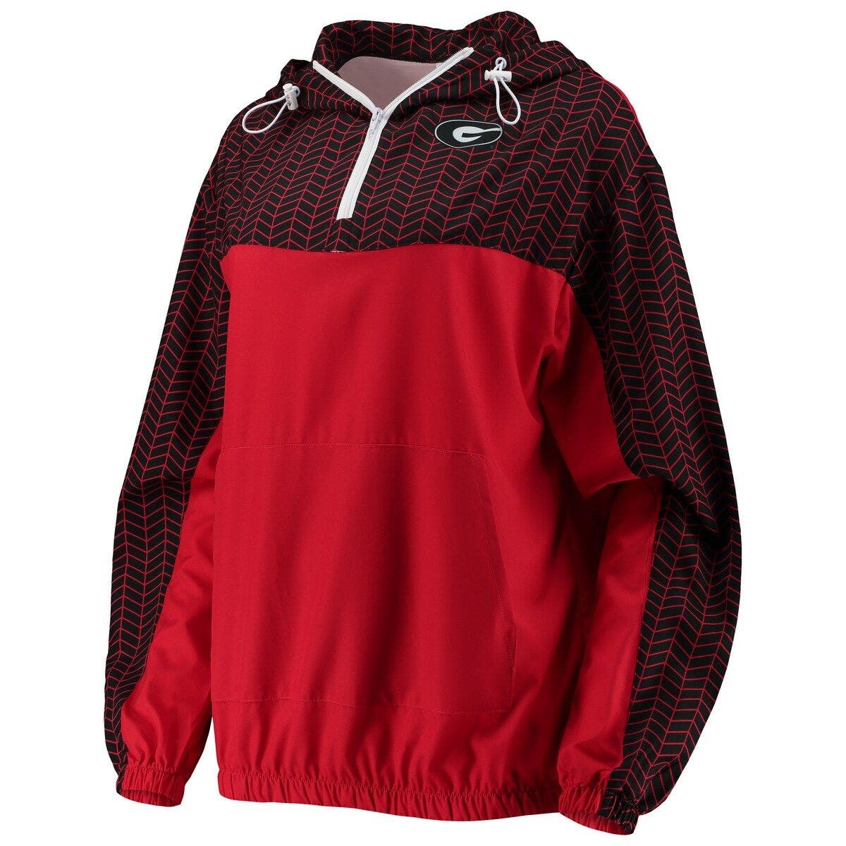 ZOOZATZ Women's ZooZatz Red Bulldogs Chevron Swishy QuarterZip