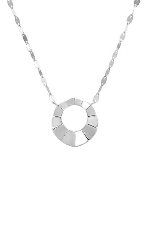 Shop Lana Geometric Crinkle Pendant Necklace In White Gold