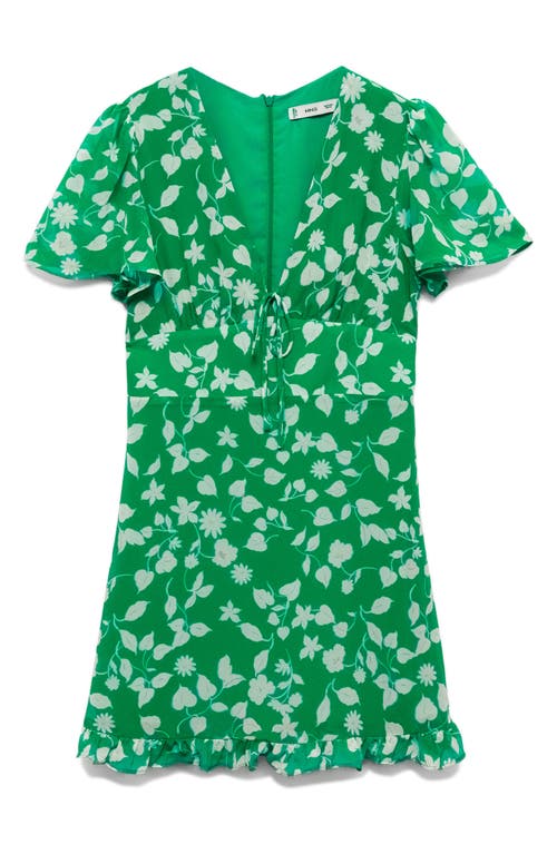 MANGO MANGO POLKA DOT FLUTTER SLEEVE MINIDRESS
