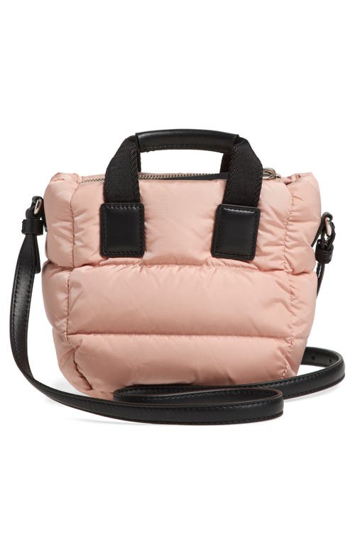 Shop Moncler Micro Caradoc Puffer Crossbody Tote In Pink