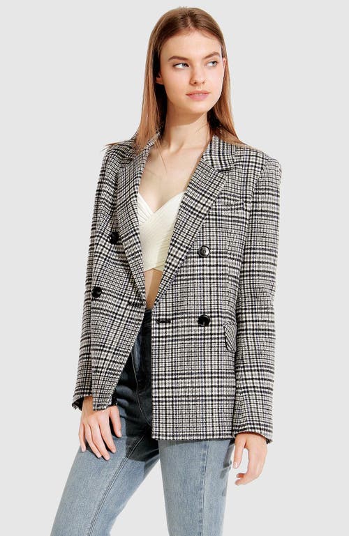 Belle & Bloom Piccadilly Wool Blend Plaid Blazer In Grey