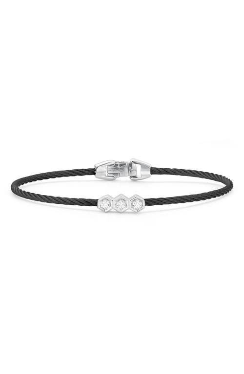Shop Alor ® 18k White Gold & Black Stainless Steel Diamond Pendant Bracelet