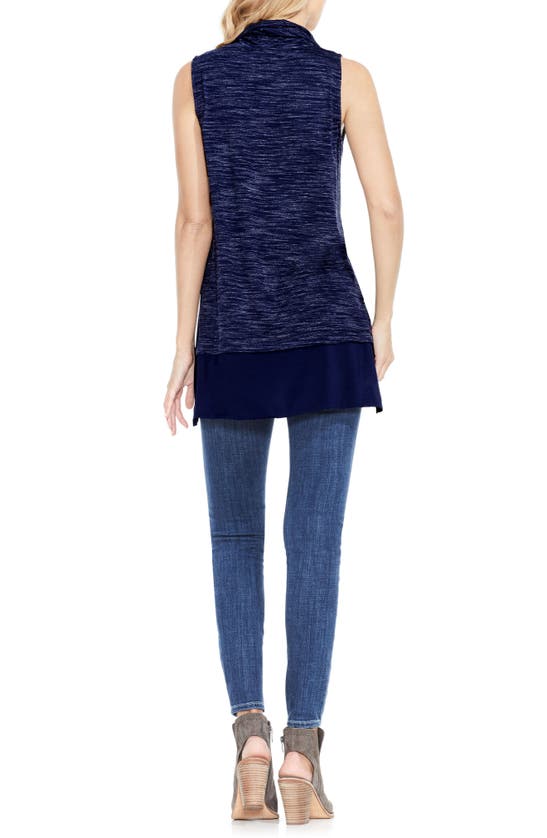 Shop Two By Vince Camuto Space Dye Knit Top In Black Iris