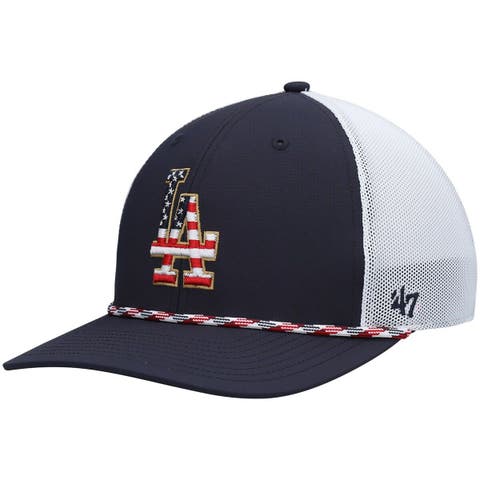 '47 Navy/White Cleveland Browns Flag Fill Trucker Adjustable Hat