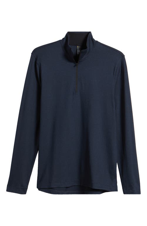 Shop Zella Restore Soft Quarter Zip Pullover In Navy Eclipse