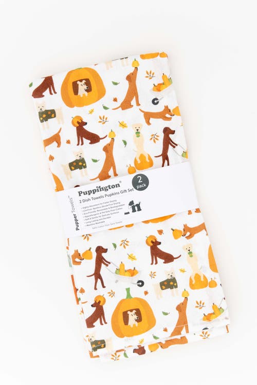 Puppington Dog Kitchen Towels In Harvest Hounds