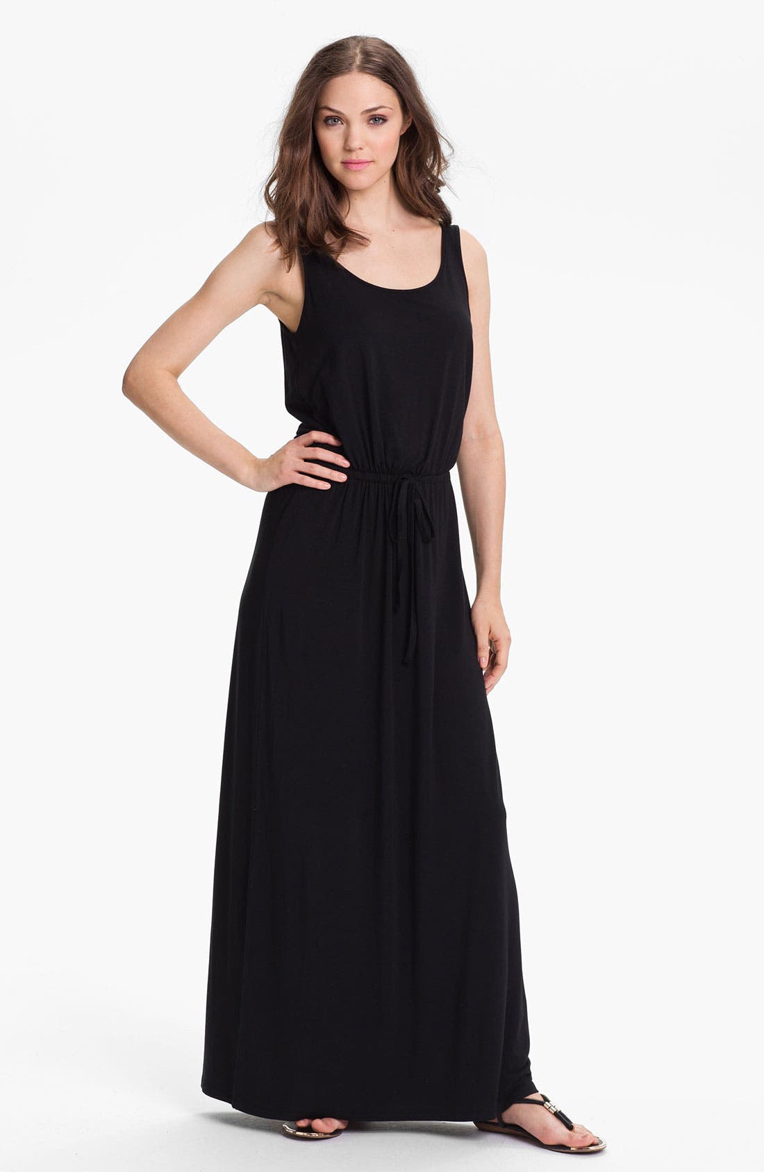 drawstring waist maxi dress