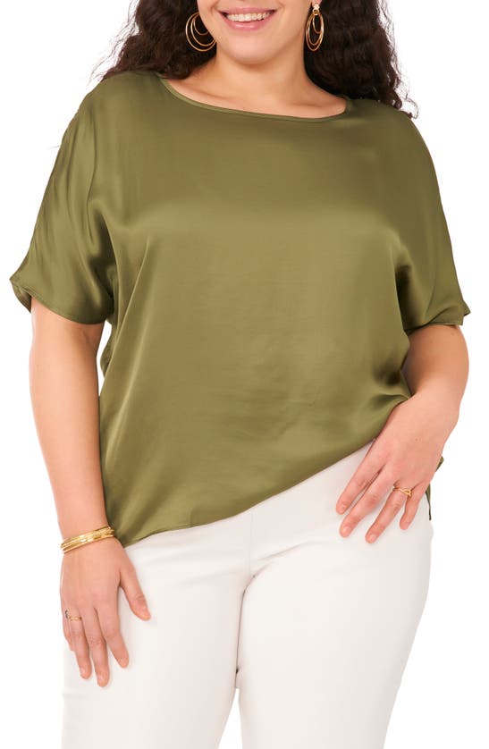 Shop Vince Camuto High-low Baggy T-shirt In Loden Green