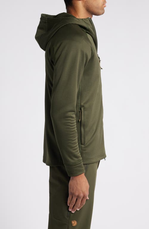 Fjall Raven Fjällräven Abisko Grid Fleece Hoodie In Deep Forest