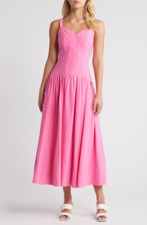 MOON RIVER Corset Bodice Drop Waist Dress Pink at Nordstrom,